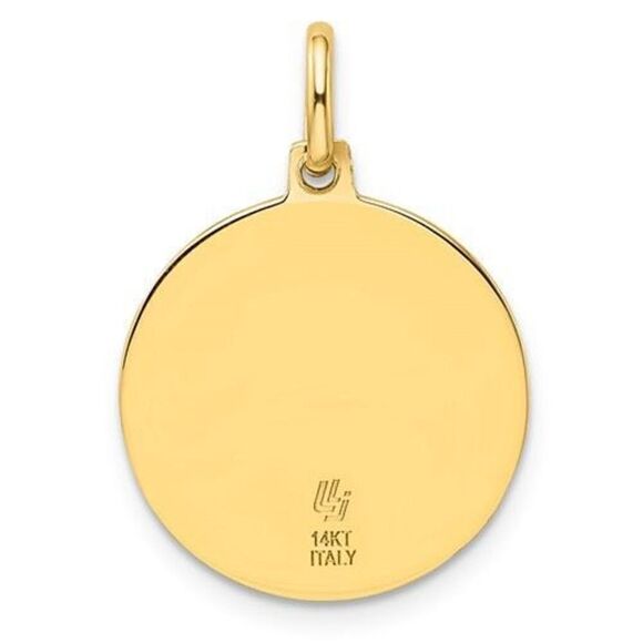 Leslie's 14k Polished and Satin Round St. Christopher Pendant - Picture 4 of 5